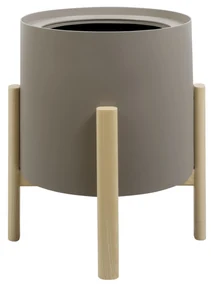 Ghiveci rotund cu auto-irrigare ASHI, diferite variante - Hobby Flower Dimensiuni: Ø 41 x 51, Culoare: gri-maro