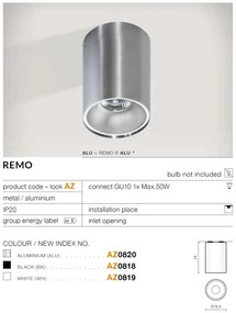 Spot aplicat tavan/plafon stil modern Remo Aluminiu
