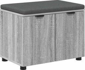 vidaXL Bancă pentru hol cu pernă cu raft Sonoma gri 60 x 38 x 46 cm