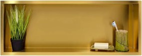 Raft incastrat dreptunghiular Balneo Wall-Box 90x30x10 cm auriu periat