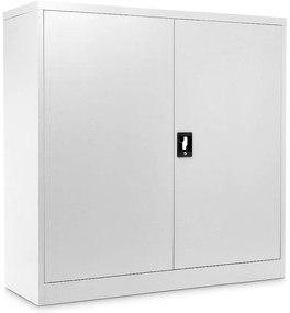 Dulap metalic universal mediu 120 x 40 x 120 cm, încuietoare cilindrică, gri - ral 7035