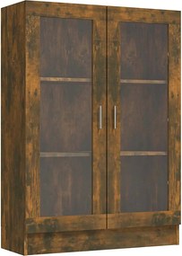 vidaXL Dulap vitrină, stejar fumuriu, 82,5x30,5x115 cm, lemn prelucrat