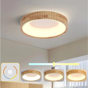 Brilagi - Plafonieră LED FALCON WOOD MODERN, 30W/230V, Ø 45 cm, finisaj lemn