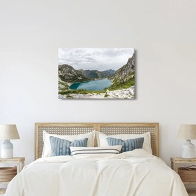 Tablou cu lac în munți (90x60 cm)
