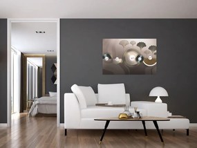 Tablou - Abstract maro-auriu (90x60 cm)