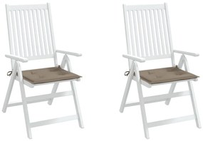 Perne scaun de gradina, 2 buc., gri taupe, 40x40x3 cm, textil 2, Gri taupe, 40 x 40 x 3 cm