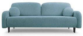 Canapea extensibilă tapițată cu 3 locuri CLOUDY, turcoaz