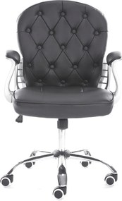 Scaun birou SIB 1304, Piele ecologica, Negru