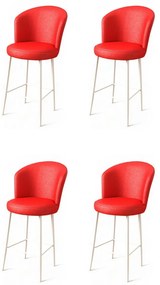 Set de scaune de bar Uras Red and White, 4 buc., 4 buc