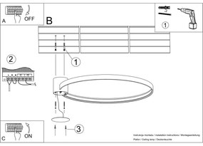 Thoro TH.223 - Plafonieră LED RIO, 30W, 230V, CRI 98, 4000K, Ø 55 cm, auriu