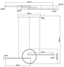 Globo 67121-50G - LED Lustră pe cablu dimmabilă BARRAL LED/50W/230V + Telecomandă