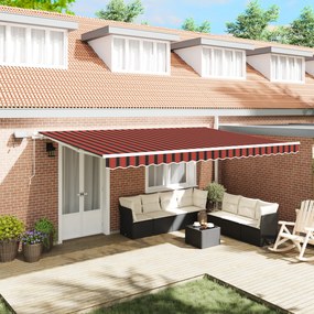 vidaXL Marchiză manuală with Manual Portocalie și maro 500 × 350 cm