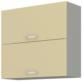 Dulap superior de bucătărie Kelyn 80 GU 72 2F (crem lucios + gri). 1032749