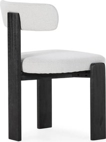 Scaune de dining negre/gri-deschis 2 buc. tapițate Nadia – MOME