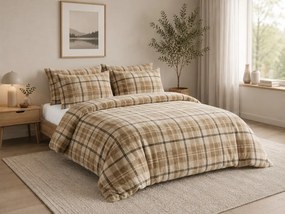 Lenjerie cocolino PLAID crem Dimensiune lenjerie de pat: 2 buc 70 x 90 cm | 200 x 220 cm