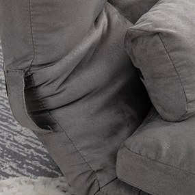 HOMCOM Divan de Podea 2 în 1 cu Spătar Reglabil în 7 Niveluri și Perne, 130x73x60 cm, Gri Carbonizat | Aosom Romania