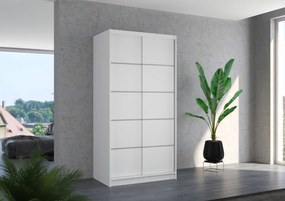 Dulap cu usi glisante 100x200 cm, Riva, ADRK Furniture (Culoare: Alb / Sonoma)