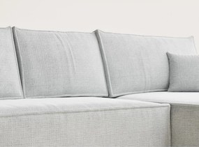 Colțar gri deschis extensibil/cu spațiu de depozitare cu tapițerie din chenille (cu colț pe partea dreaptă/cu șezlong) Maze – Maison de Rêve