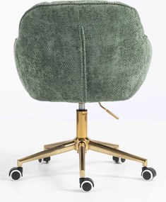 HR2055K Scaun Verde Salvie Grid Premium cu Bază Aurie