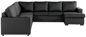 Colțar Scandinavian Choice C111Negru, 345x285x86cm, Picioare: Lemn