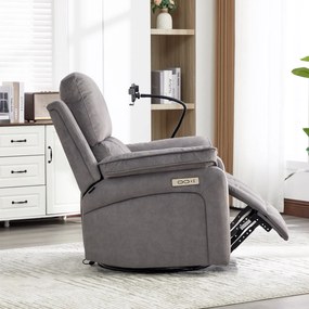 Fotoliu recliner electric dumonde cu funcție de balansare ,rotire și incarcare wirelles Elvara