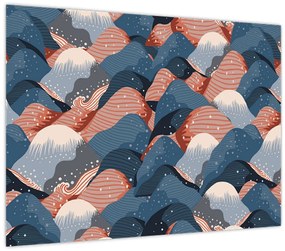 Tablou pe sticlă - Valuri și dealuri (70x50 cm)