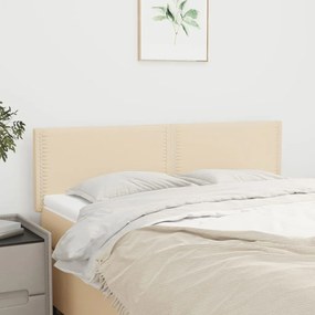 vidaXL Tăblii de pat, 2 buc., crem, 72x5x78/88 cm, textil