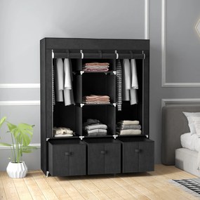 Homcom sifonier Pliabil Textil – Cu Rafturi &amp; Sertare, Ideal pentru Spatii Mici | Aosom Romania