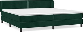 vidaXL Pat box spring cu saltea, verde închis, 200x200 cm, catifea