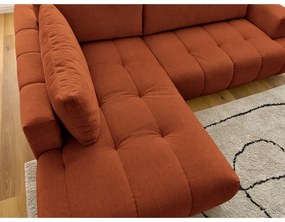 Colțar cărămiziu extensibil/cu spațiu de depozitare (cu colț pe partea stângă/în formă de ”L”) Fuji – Bobochic Paris