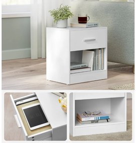 Noptiere NOVERA set 2 buc 39x28 cm, alb