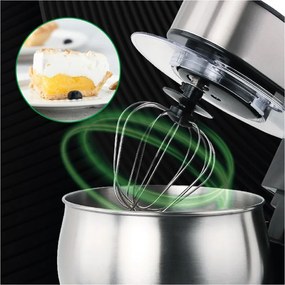 Mixer planetar Techwood TRO-1050, 1000W, 5 litri, 6 viteze, Pulse, 3 accesorii, Inox