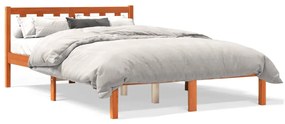 844804 vidaXL Cadru de pat, maro ceruit, 135x190 cm, lemn masiv de pin