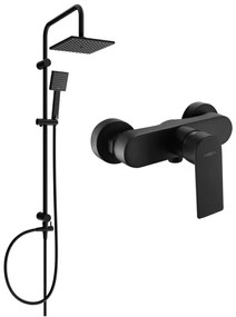 Mexen Royo Tord set de duș aplicat cu duș de tavan și baterie de duș, negru - 72240200-70
