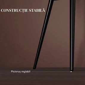 HOMCOM Set 2 Scaune de Dining Tapițate în Stil Nordic cu Brațe și Picioare din Oțel, 54x57x80 cm, Maro | Aosom Romania