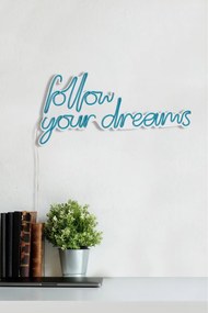 Decoratiune luminoasa LED de perete Follow Your Dreams Albastru 60x32x2 cm