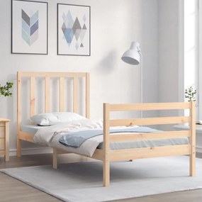 3193776 vidaXL Cadru de pat cu tăblie, 90x200 cm, lemn masiv