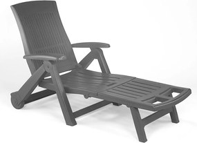Șezlong de grădină ZIRCONE, 72×195×101 cm, antracit I.P.A.E-Progarden