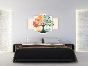 Tablou – Arbore dual cu fluture (150x105 cm)