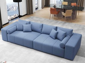 Canapea extensibilă dumonde cu ladă de depozitare si sezut confortabil din spuma high-density, Marbela Enjoy Blue XXL 295x100 cm