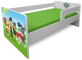 Pat copii Paw Patrol P1L 2-6 ani cu paravane detasabile/interschimbabile + saltea Basic + Lampa veghe