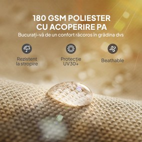 Outsunny 2 Bucăți Husă de Schimb pentru Pergolă, Copertină de Umbrire, Ușor de Instalată, pentru Pergolă 3 x 3(m), Bej | Aosom Romania