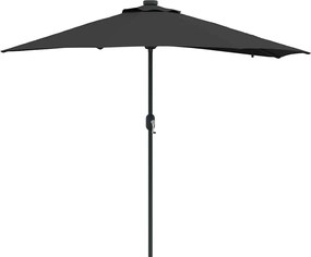 vidaXL Parasol de Grădină Negru 294 x 150 x 223 cm Poliester și oțel