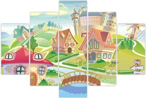 Tablou - Orășel colorat (150x105 cm)