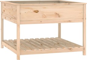 vidaXL Jardinieră cu raft, 111,5x111,5x81 cm, lemn masiv de pin
