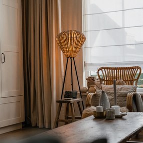 Lampă de podea orientală bej cu mărgele - Moti