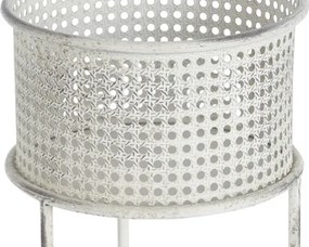 Set suporturi ghivece gri antichizat din metal, 33×33×70 cm și 26×26×52 cm, „Aged"