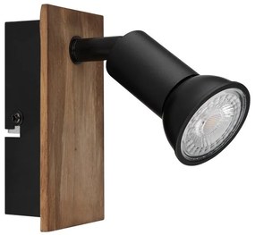 Aplica cu spot directionabil design modern DREW maro inchis, negru mat