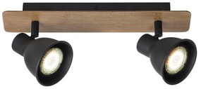 Aplica 2 spoturi design industrial metalica MAC negru 5903 RX