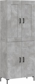 vidaXL Dulap înalt, gri beton, 69,5x34x180, lemn compozit
